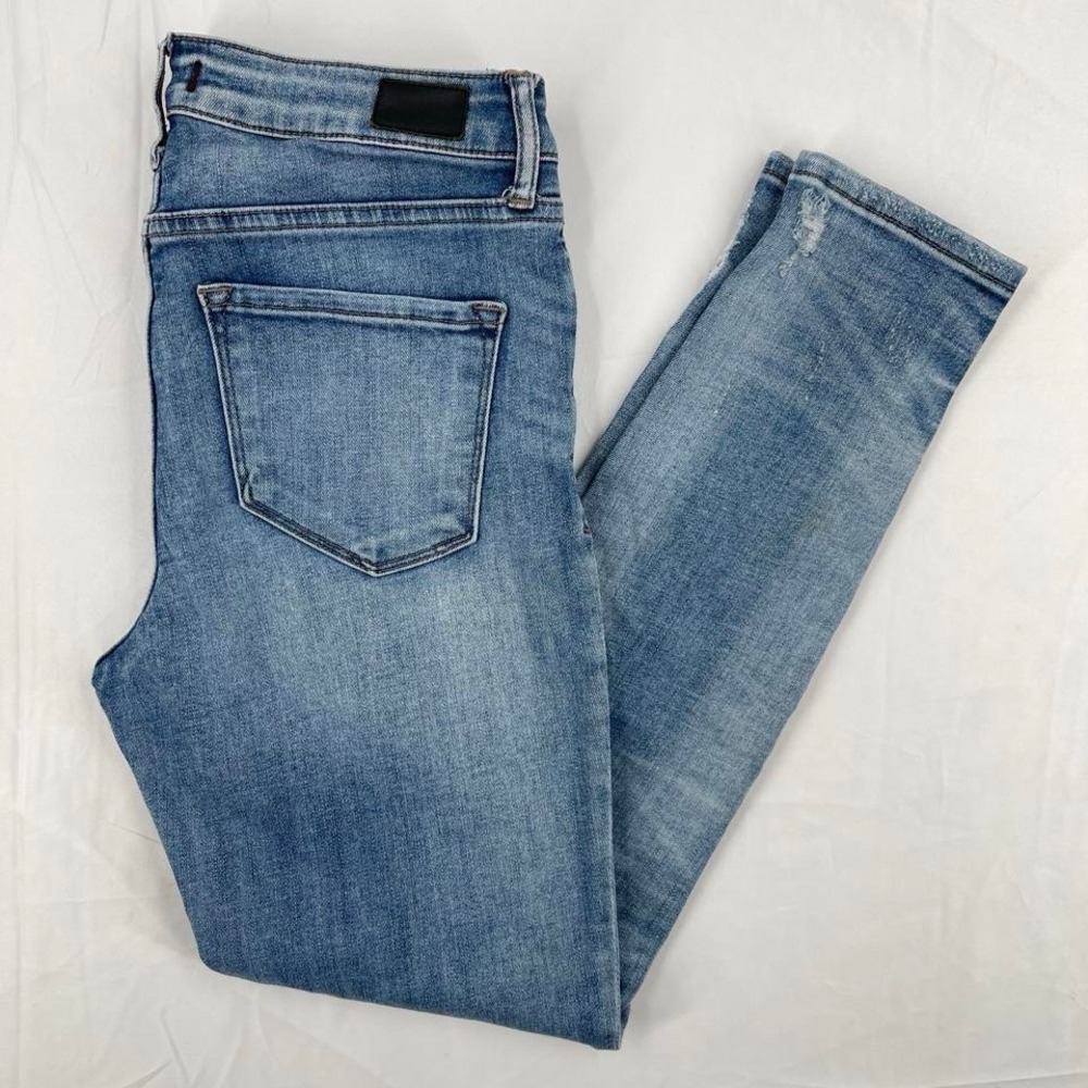 Dear John High Rise Jeans Gisele Skinny Designer 27 Distressed Faded Slim Casual